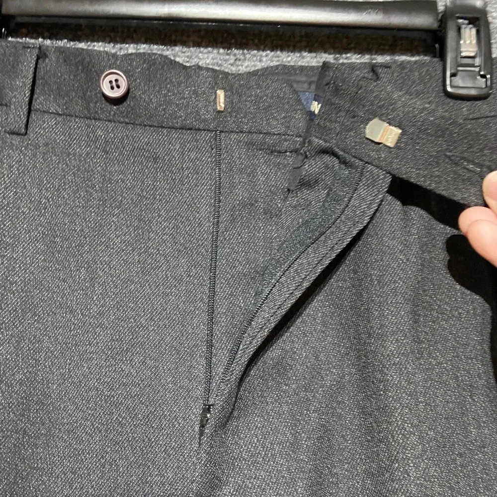 TRUSSINI Men's Dark Gray Wool Pleated Dress Pants 34x29 Tailored‎ Fit Italian 52